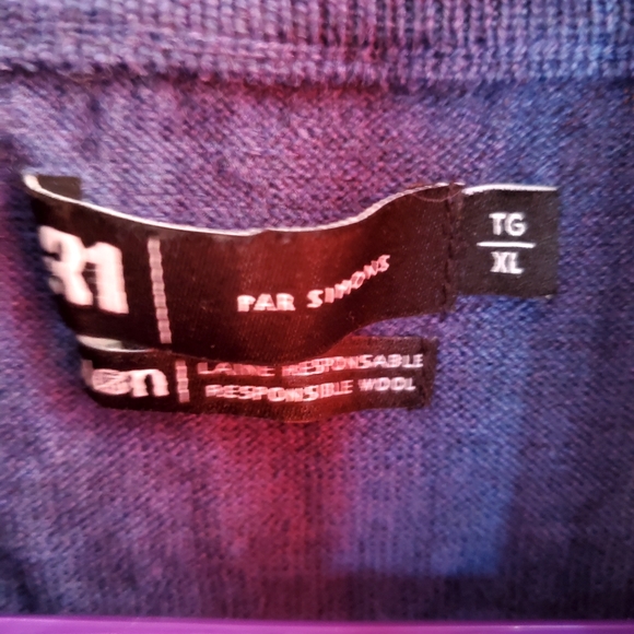 Le 31 by Simons Men's French Blue Merino Wool Mock Neck Sweater Size XL - Picture 3 of 6